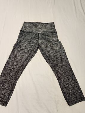 lululemon athletica Black & White Space-Dye Leggings Size 6